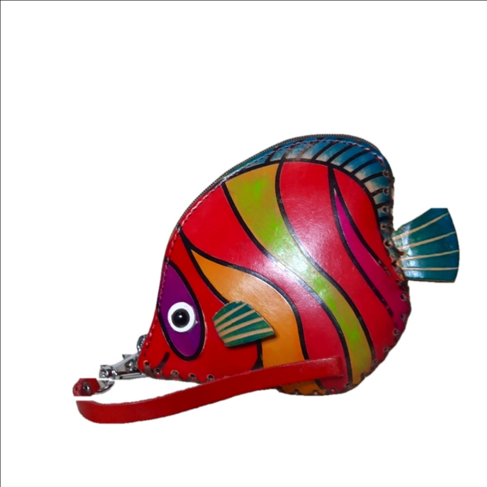 Handmade Leather Fish Wristlet/Clutch